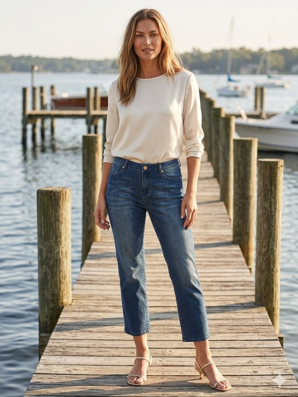 Michael Kors Medium Wash Denim Capri Crop Jeans Size 14
